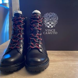 Vince Camuto Black Lace-up Ankle Boots